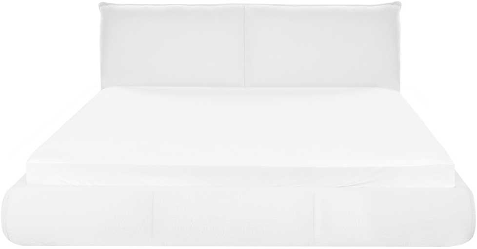Beliani Dvigulė lova Boucle VINAY 180 x 200 cm, balta