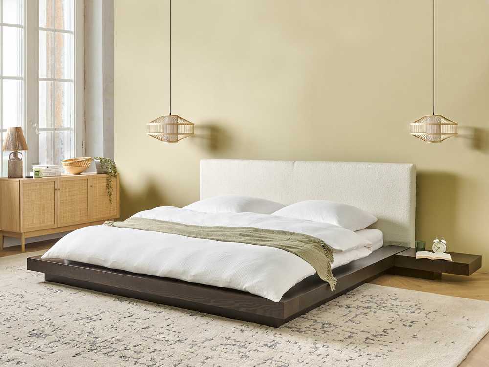 Beliani Lova Boucle ZEN 180 x 200 cm tamsaus uosio spalvos