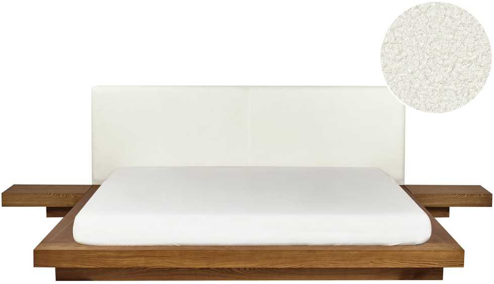 Beliani Lova Boucle ZEN 180 x 200 cm natūralaus uosio spalvos
