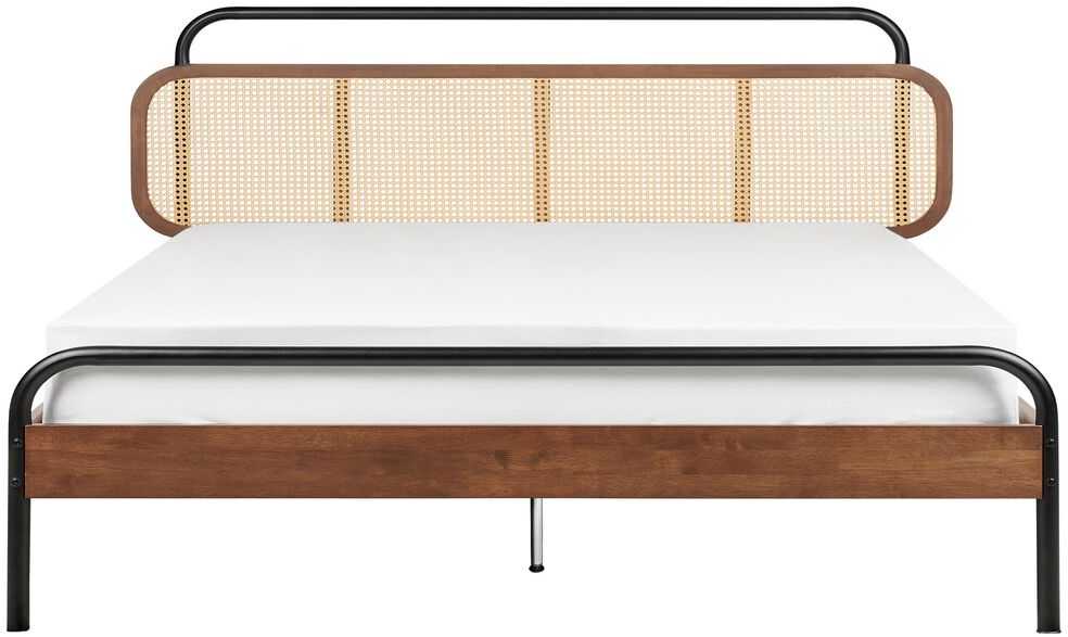 Beliani Rotango lova BOUSSICOURT 180 x 200 cm tamsiai ruda