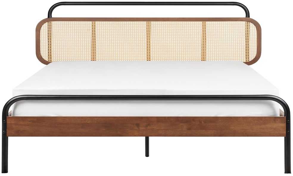 Beliani Rotango lova BOUSSICOURT 180 x 200 cm tamsiai ruda