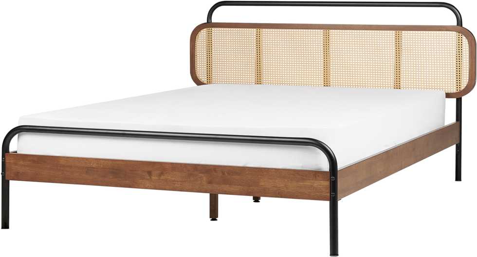 Beliani Rotango lova BOUSSICOURT 180 x 200 cm tamsiai ruda