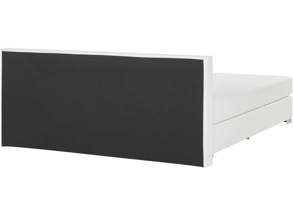 Beliani Kontinentinė lova iš dirbtinės odos PRESIDENT 180 x 200 cm balta