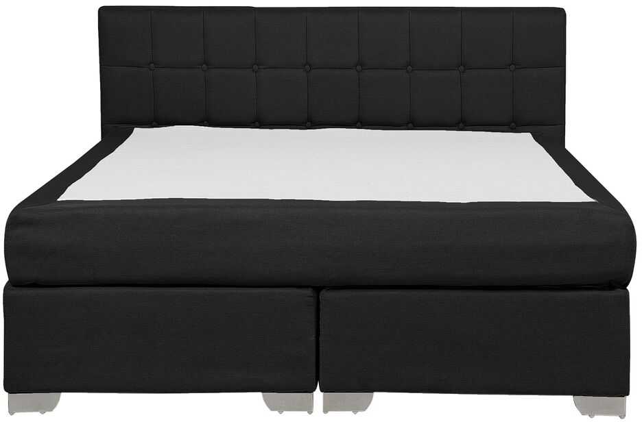 Beliani Kontinentinė lova ADMIRAL 140 x 200 cm, juoda
