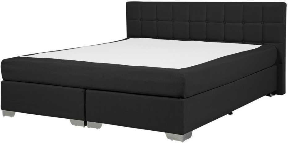 Beliani Kontinentinė lova ADMIRAL 140 x 200 cm, juoda