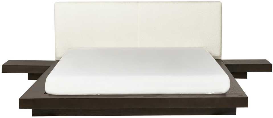Beliani LED lova su boucle audiniu ZEN 160 x 200 cm LED tamsus uosis