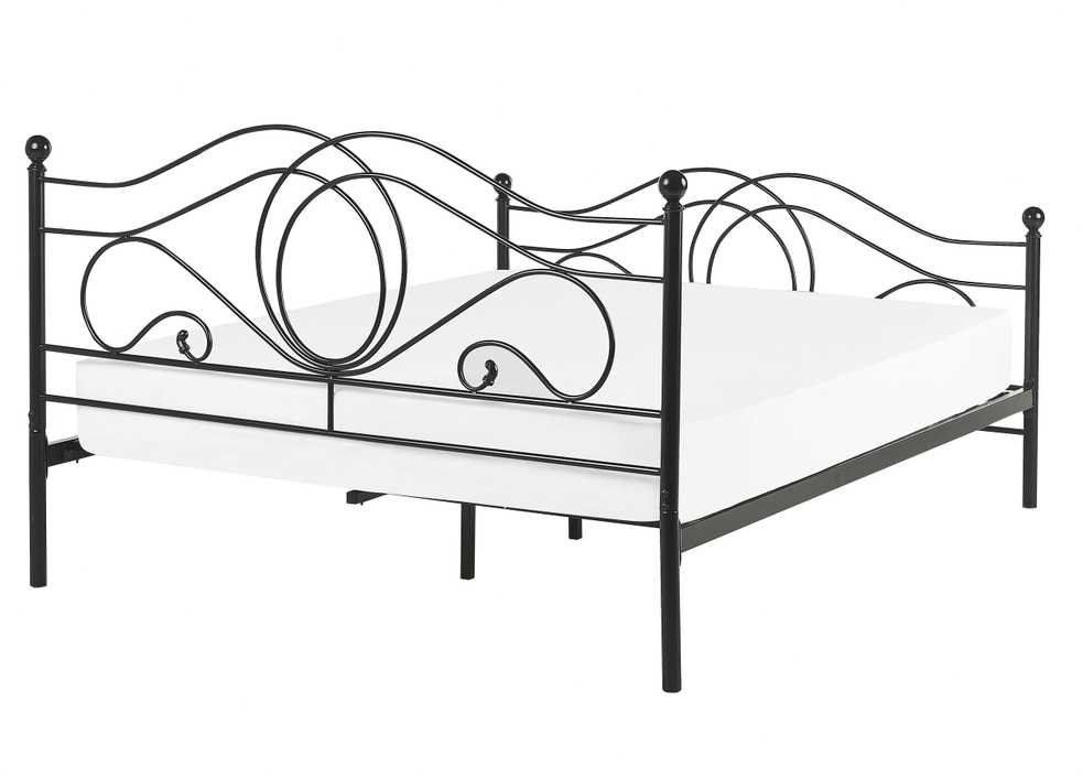Beliani Metalinė lova LYRA 140 x 200 cm, juoda