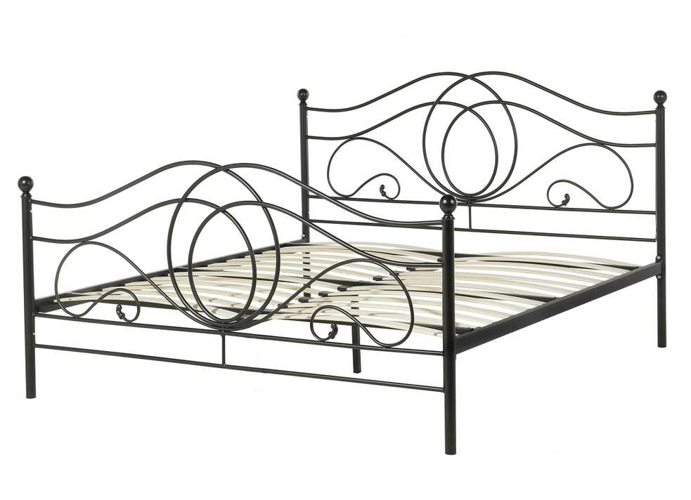 Beliani Metalinė lova LYRA 140 x 200 cm, juoda