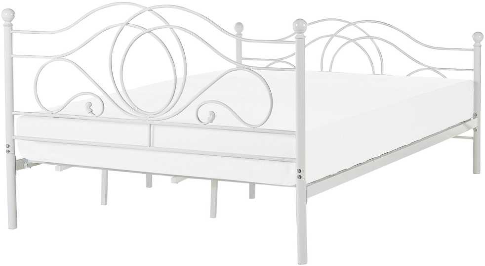 Beliani Metalinė lova LYRA 180 x 200 cm balta