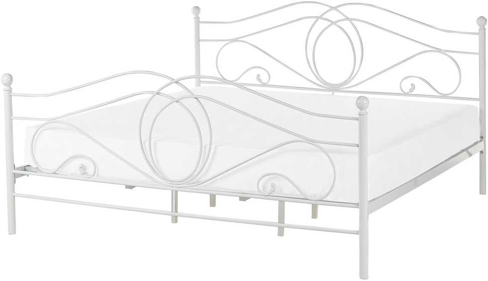 Beliani Metalinė lova LYRA 180 x 200 cm balta