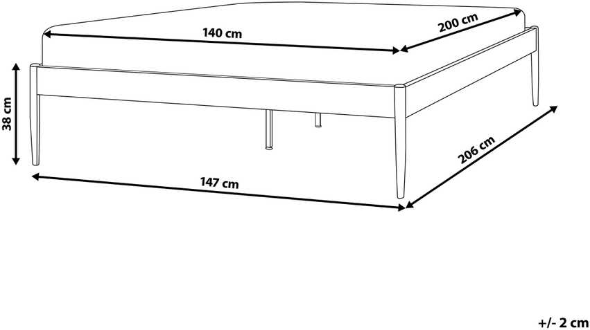 Beliani Metalinė lova VAURS 140 x 200 cm, juoda