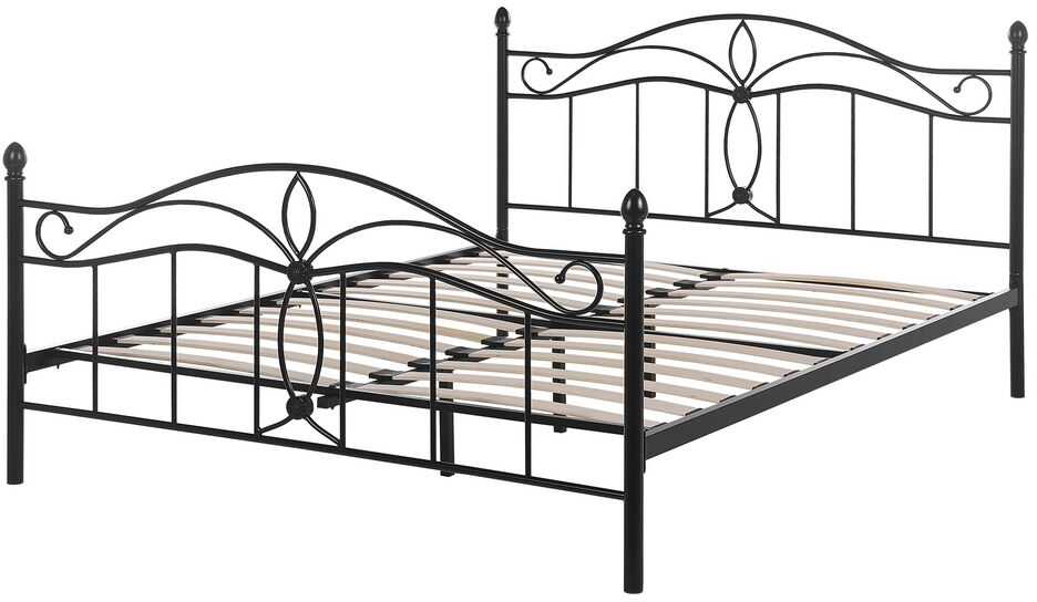 Beliani Metalinė lova ANTLIA 140 x 200 cm, juoda