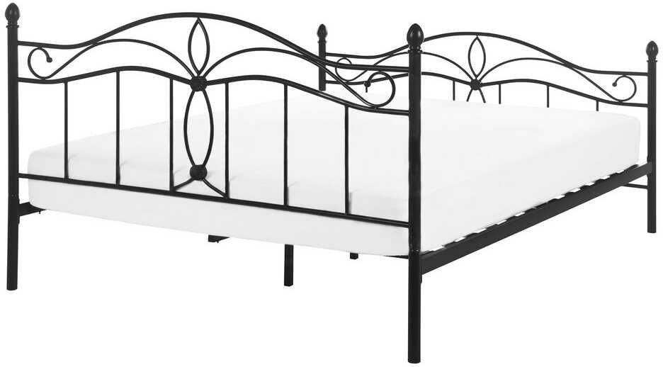 Beliani Metalinė lova ANTLIA 140 x 200 cm, juoda