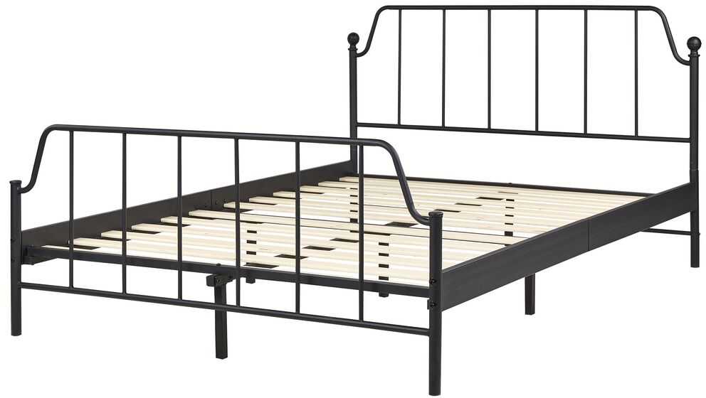 Beliani Metalinė lova MAURESSAC 140 x 200 cm Juoda