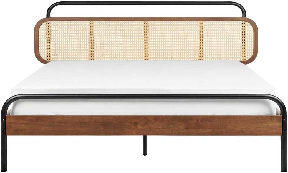 Beliani Rotango lova BOUSSICOURT 180 x 200 cm tamsiai ruda