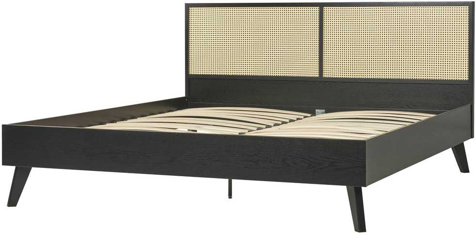 Beliani Rotango lova MONPAZIER 180 x 200 cm Juoda