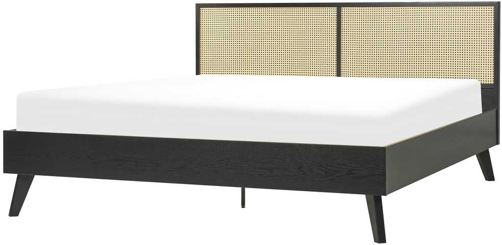 Beliani Rotango lova MONPAZIER 180 x 200 cm Juoda