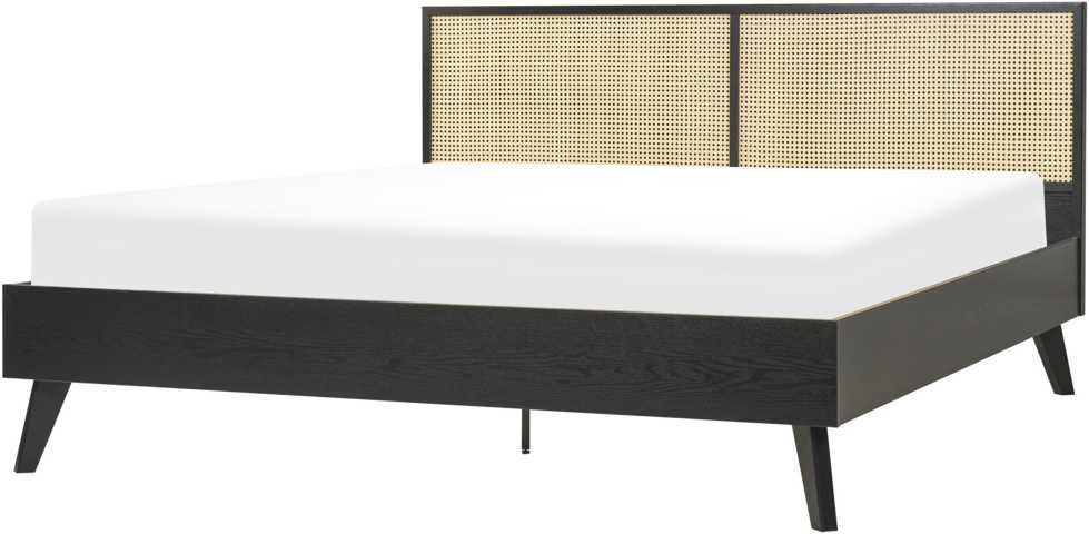 Beliani Rotango lova MONPAZIER 180 x 200 cm Juoda