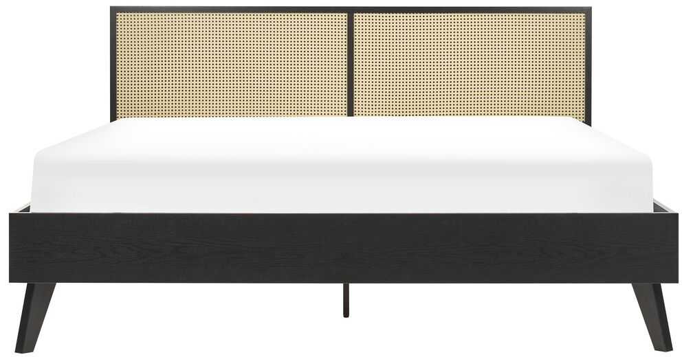 Beliani Rotango lova MONPAZIER 180 x 200 cm Juoda