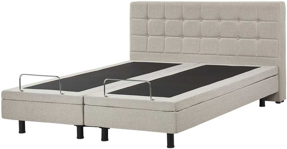 Beliani Reguliuojama lova DUKE 180 x 200 cm smėlio spalvos