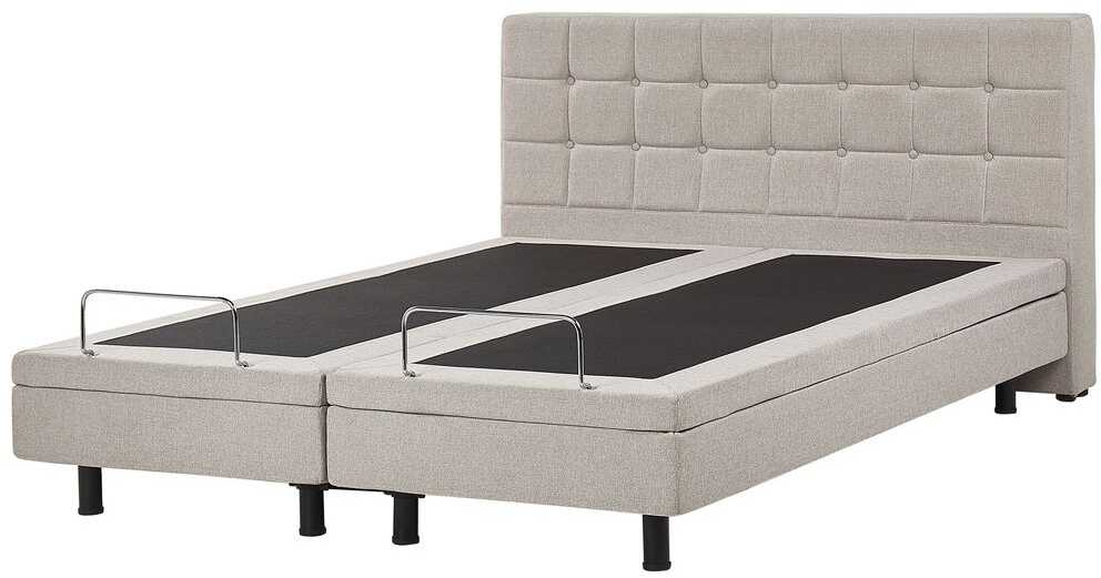 Beliani Reguliuojama lova DUKE 180 x 200 cm smėlio spalvos
