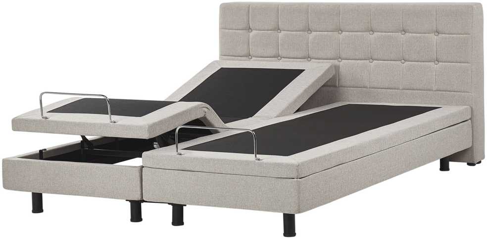 Beliani Reguliuojama lova DUKE 180 x 200 cm smėlio spalvos