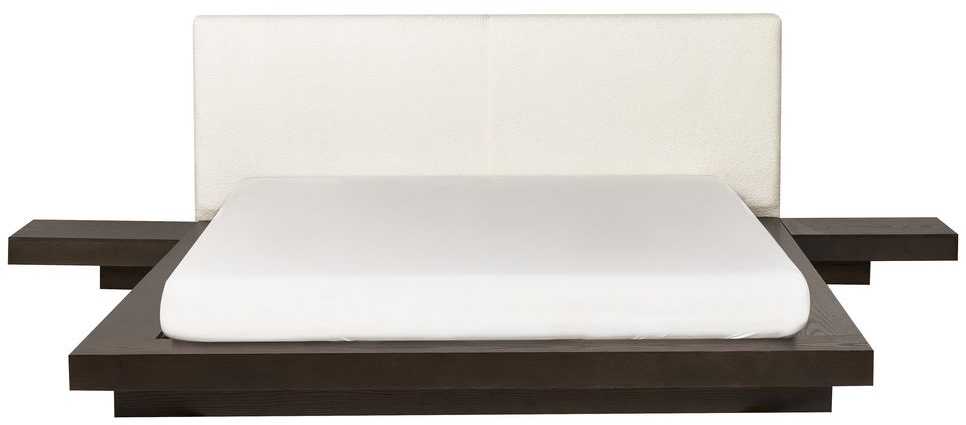 Beliani LED lova su boucle audiniu ZEN 160 x 200 cm LED tamsus uosis
