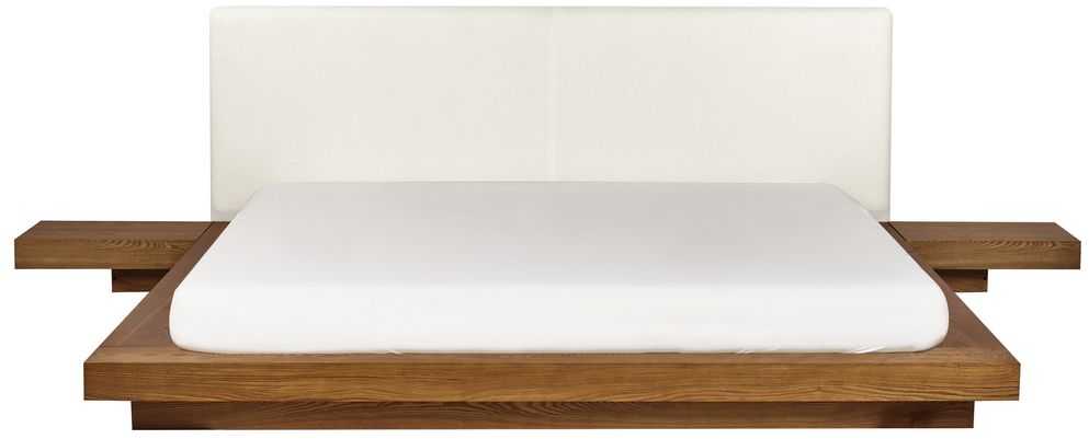 Beliani LED lova su Boucle ZEN 180 x 200 cm, natūralaus uosio spalvos