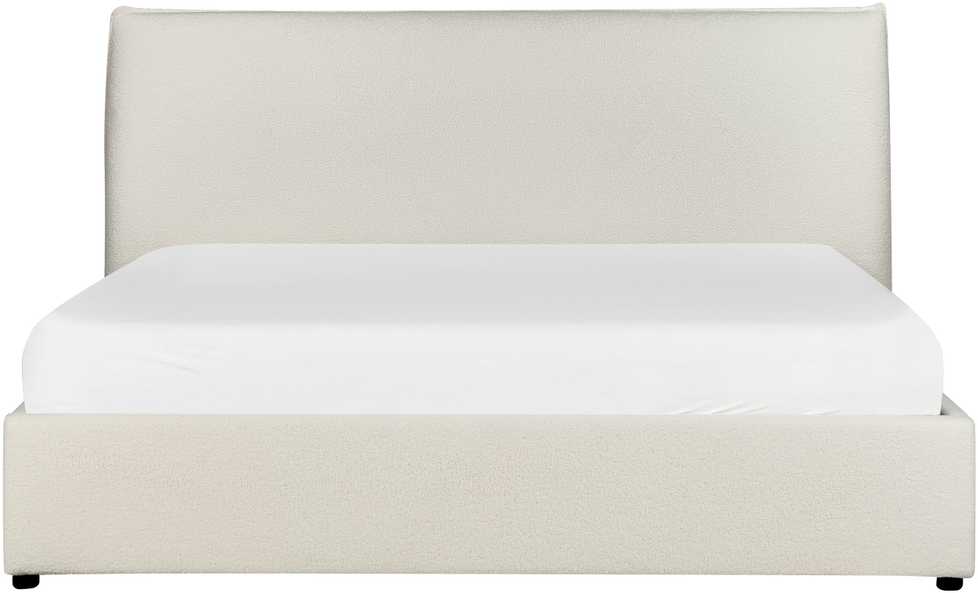 Beliani Lova su patalynės dėže LAVAUR Boucle kreminė 160 x 200 cm