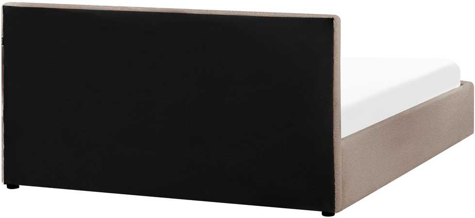 Beliani Lova su patalynės dėže MONTLAUR Boucle smėlio spalvos 160 x 200 cm