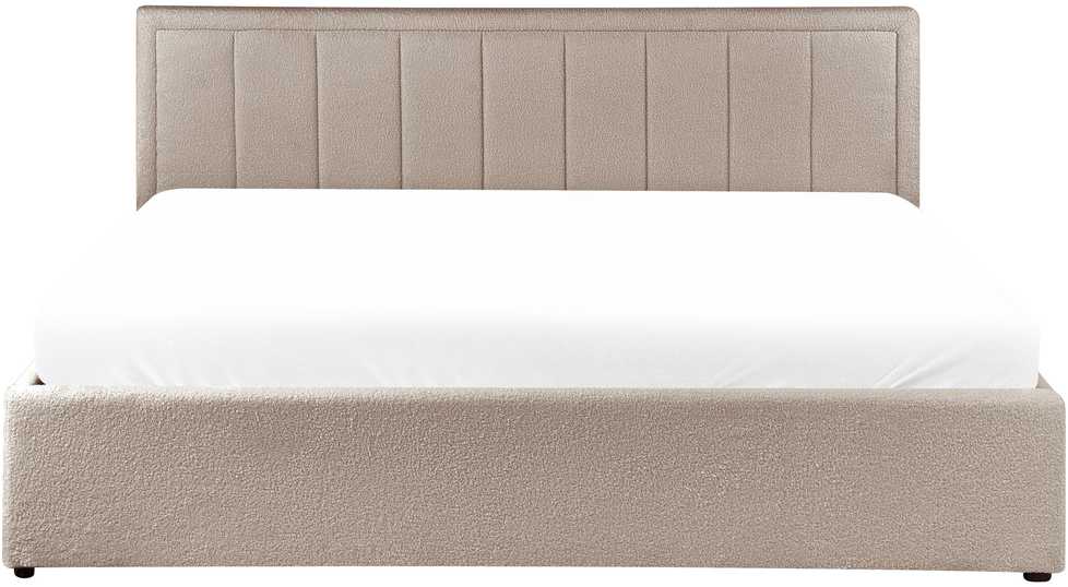 Beliani Lova su patalynės dėže MONTLAUR, smėlio pilkos spalvos, 180 x 200 cm