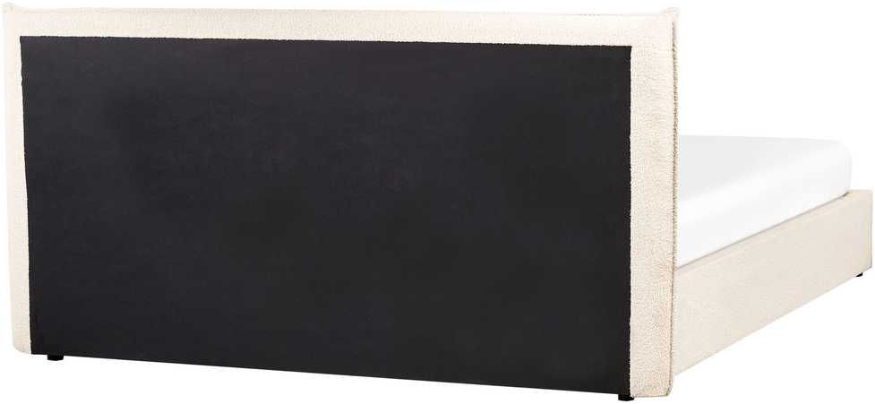 Beliani Lova su patalynės dėže LAVAUR Boucle smėlio spalvos 180 x 200 cm
