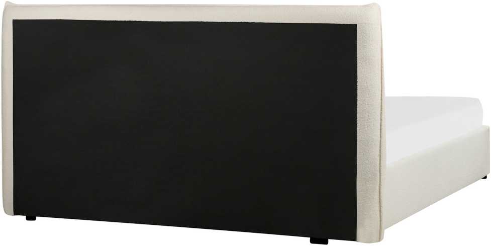 Beliani Lova su patalynės dėže LAVAUR Boucle kreminė 160 x 200 cm