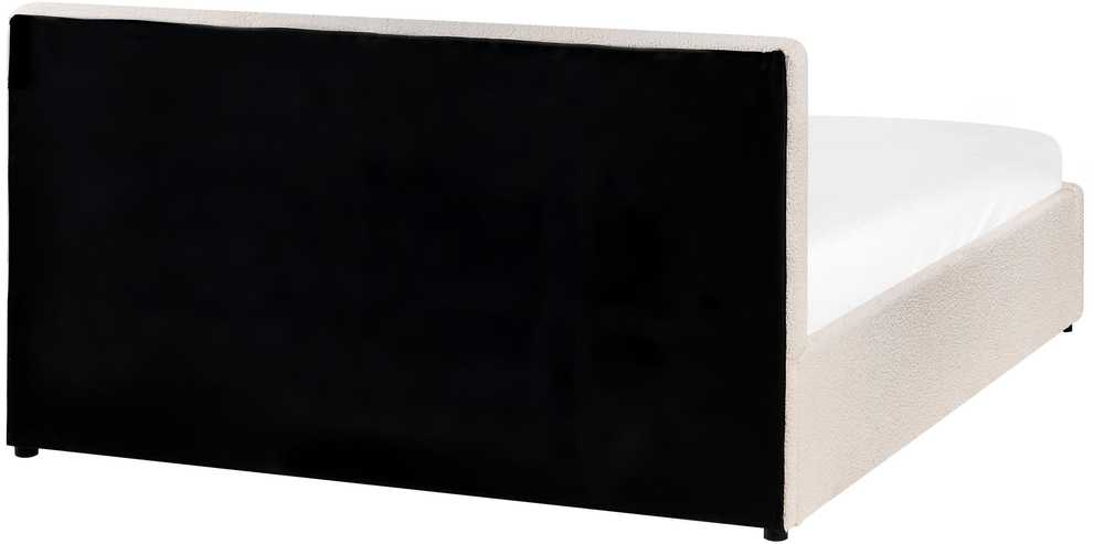 Beliani Lova su patalynės dėže BOUSSE Boucle, kreminės baltos spalvos, 140 x 200 cm