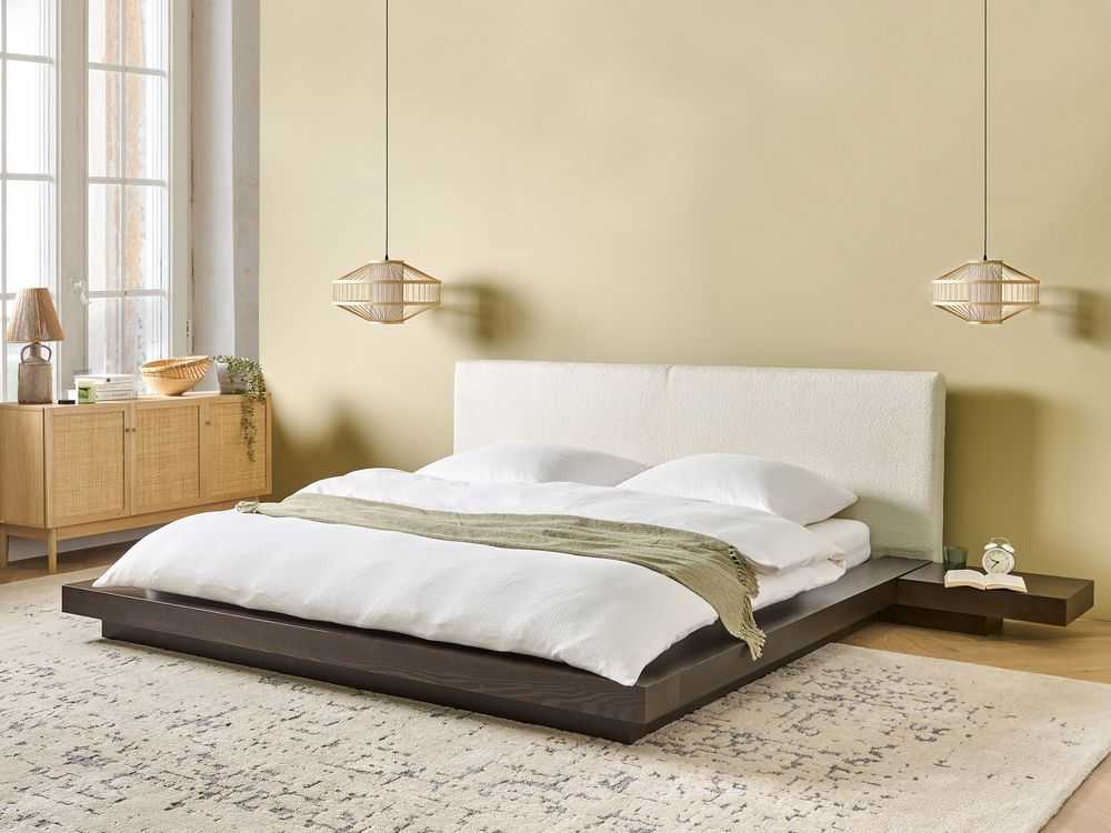 Beliani Lova Boucle ZEN 180 x 200 cm tamsaus uosio spalvos