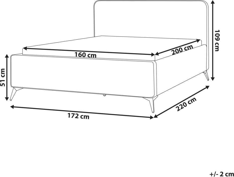 Beliani Švelnaus aksomo lovos rėmas VALOGNES 160 x 200 cm šviesiai smėlio spalvos