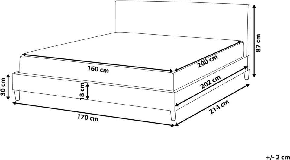 Beliani Lova FITOU 160 x 200 cm juoda