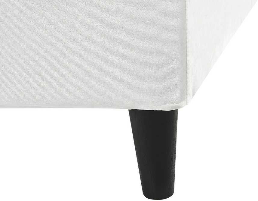 Beliani Velvetinė lova FITOU 160 x 200 cm balta