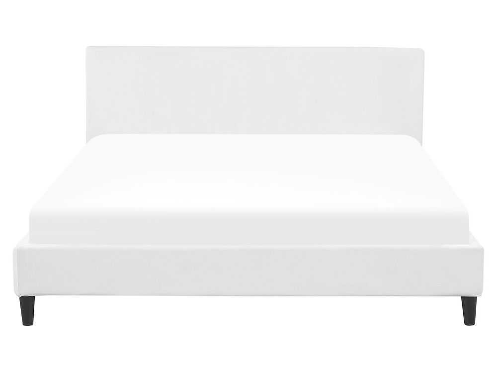 Beliani Velvetinė lova FITOU 160 x 200 cm balta