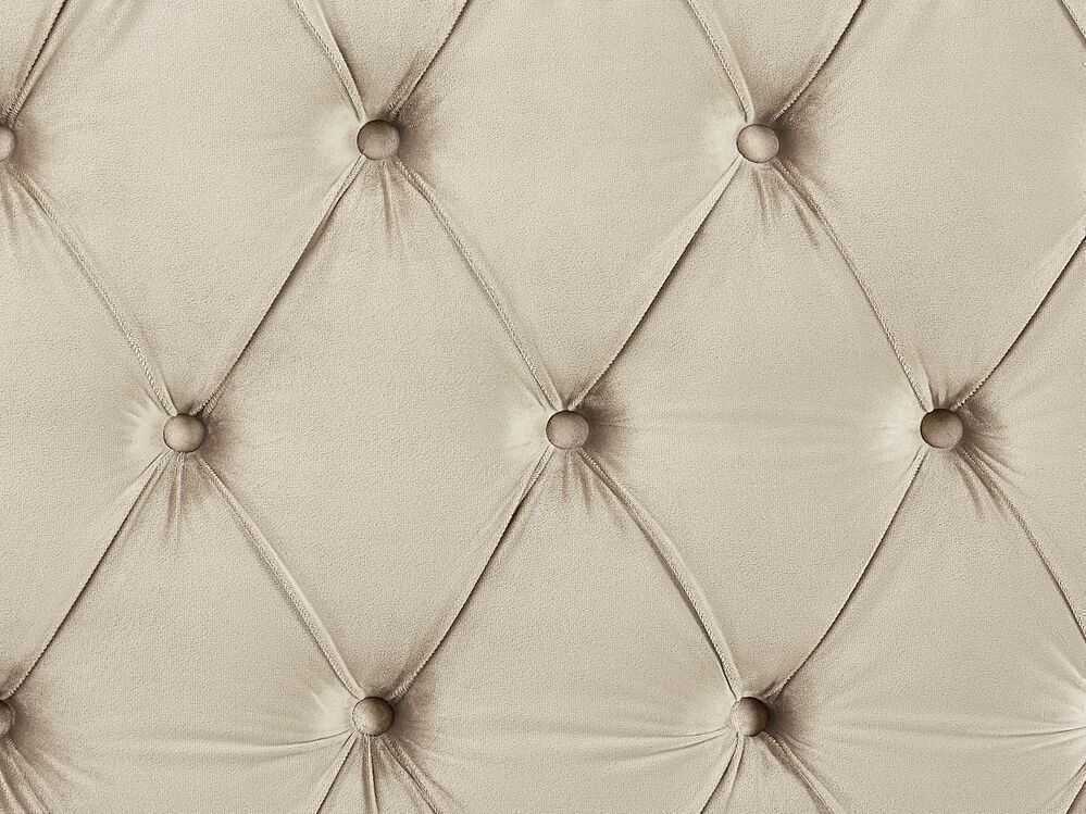 Beliani Velvetinė lova AYETTE 160 x 200 cm smėlio spalvos