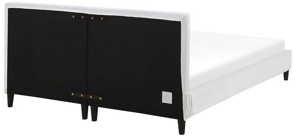 Beliani Velvetinė lova FITOU 160 x 200 cm balta