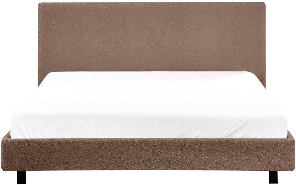 Beliani Vandeninė lova Boucle ALBI 180 x 200 cm, ruda