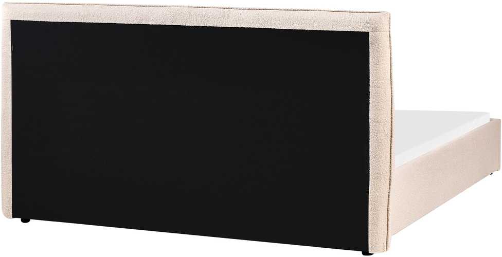 Beliani Vandeninė lova Boucle LAVAUR 160 x 200 cm smėlio spalvos