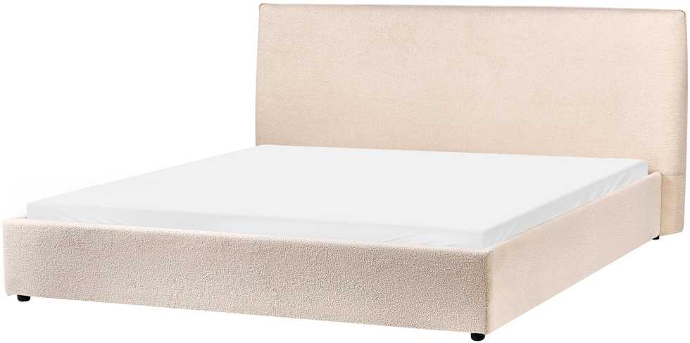 Beliani Vandens lova Boucle LAVAUR 180 x 200 cm smėlio spalvos