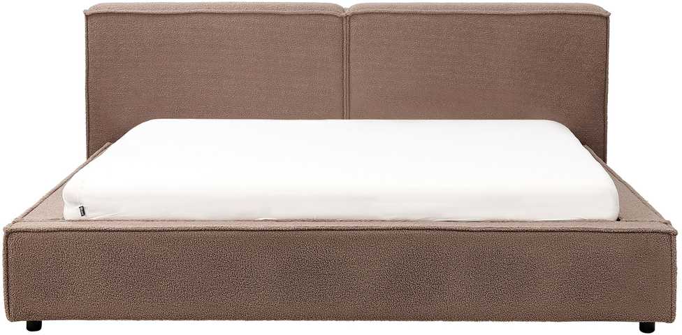 Beliani Bouclé vandens lova LINARDS 180 x 200 cm, ruda