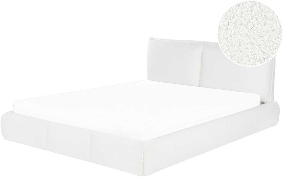 Beliani Vandens lova Boucle VINAY 160 x 200 cm Balta