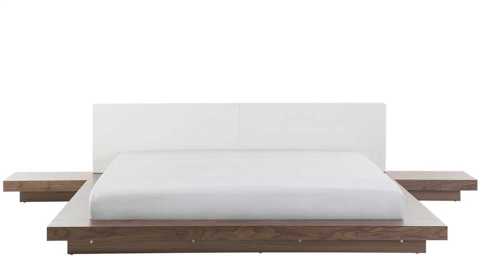 Beliani Vandens lova iš dirbtinės odos ZEN 180 x 200 cm, uosio ruda