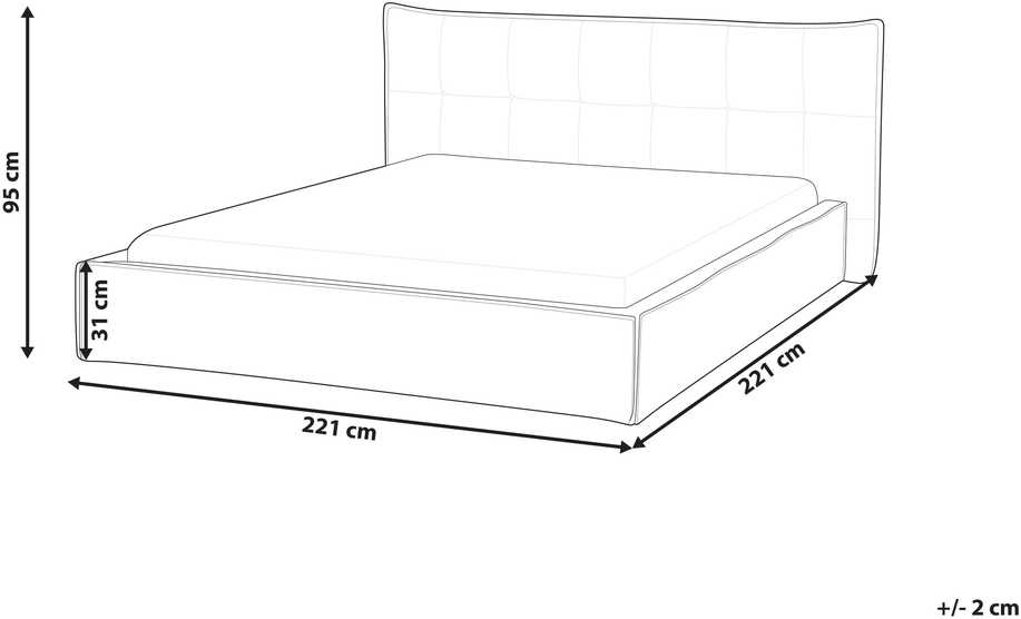 Beliani Vandens lova iš sintetinės lino tekstilės LESTRE, 180 x 200 cm, žalia