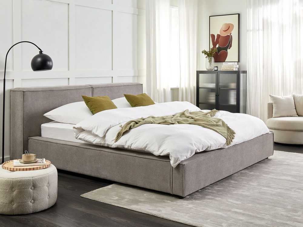 Beliani Vandens lova LINARDS 180 x 200 cm, pilka