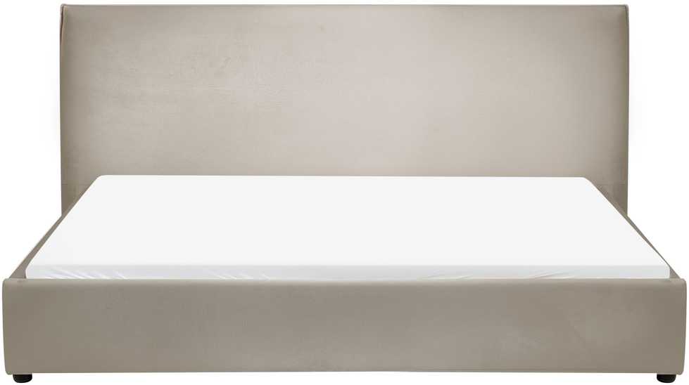 Beliani Vandens lova LAVAUR, veliūras, 180 x 200 cm, smėlio ir pilkos spalvos
